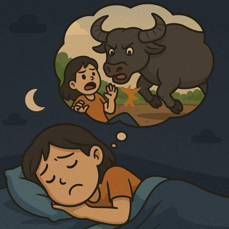 ฝันว่าควายขวิด