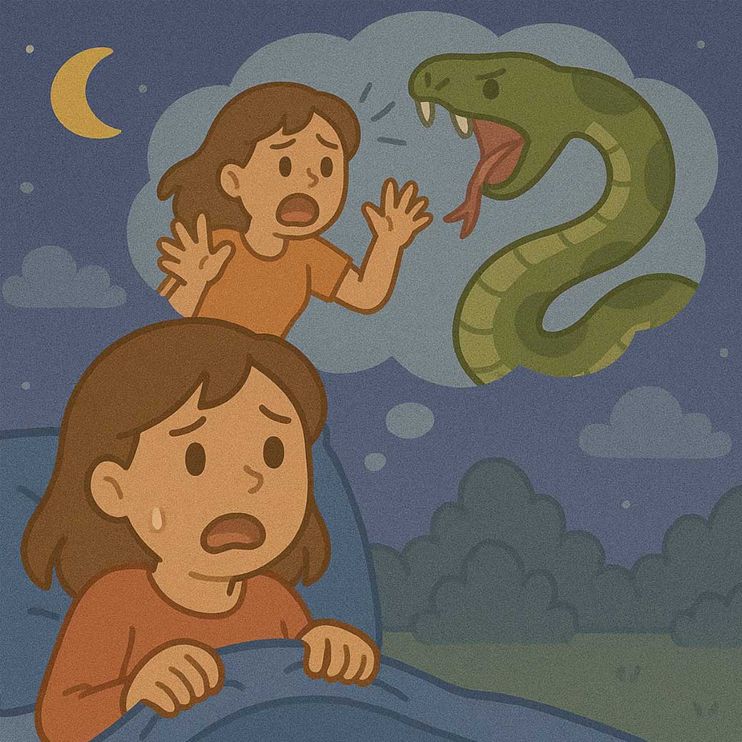 ฝันว่า งูเหลือม ไล่กัด